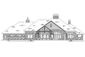 Exterior - Rear Elevation for European House Plan #5-347 - 4 bed, 5 bath