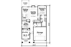 Floor Plan - Main Floor for Craftsman House Plan #20-2390 - 2 bed, 2 bath