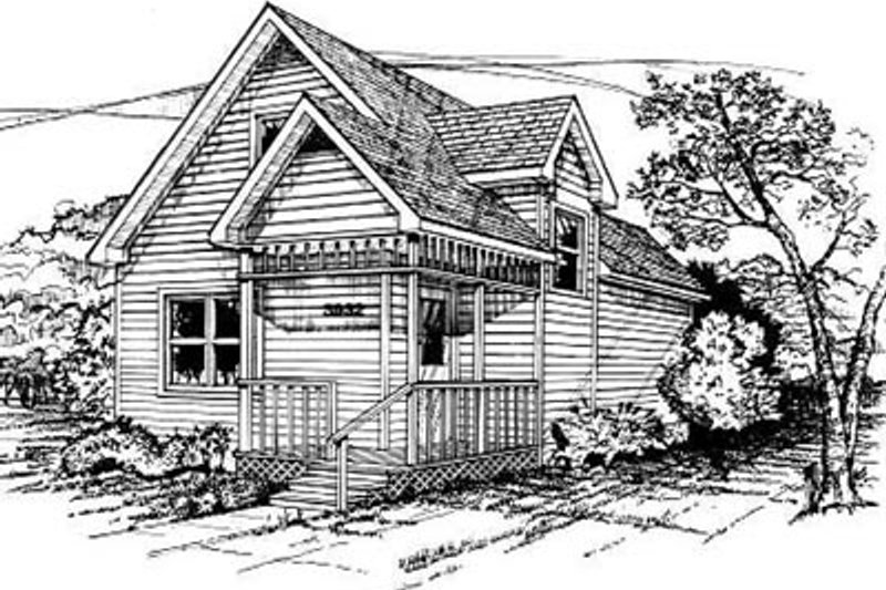 House Blueprint - Cottage Exterior - Front Elevation Plan #50-204