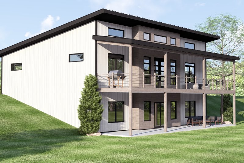 House Blueprint - Exterior - Rear Elevation 2 for Contemporary House Plan #1064-453 - 3 bed, 2 bath