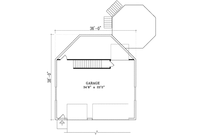 Dream House Plan - Floor Plan - Main Floor for Mediterranean House Plan #1-1460 - 2 bed, 1 bath