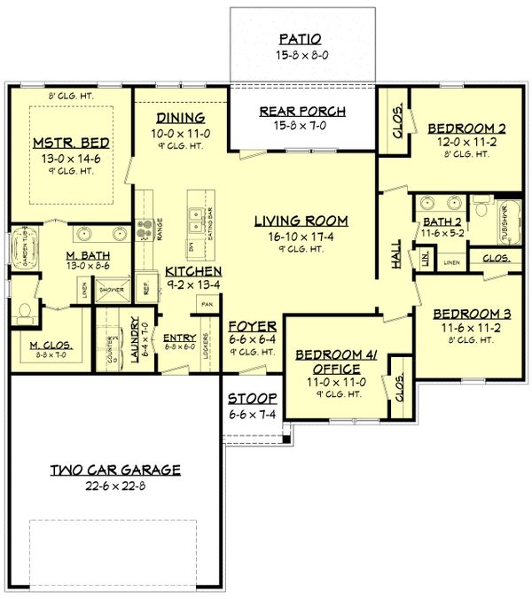 Home Plan - Country Floor Plan - Main Floor Plan #430-178