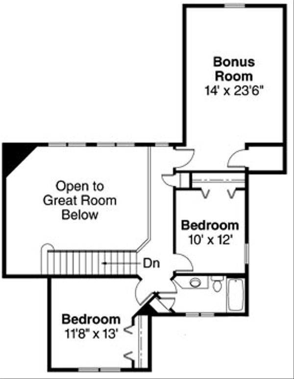 Home Plan - Traditional Floor Plan - Upper Floor Plan #124-596