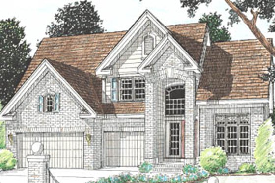Exterior - Front Elevation for Traditional House Plan #20-172 - 5 bed, 3 bath