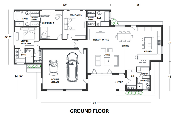 House Blueprint - Contemporary Floor Plan - Main Floor Plan #542-18