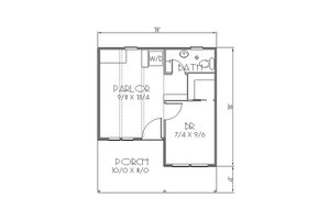 Floor Plan - Main Floor for Cottage House Plan #423-44 - 1 bed, 1 bath