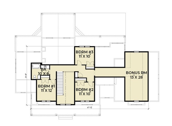 Architectural House Design - Farmhouse Floor Plan - Upper Floor Plan #1070-19