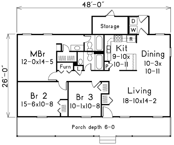 Dream House Plan - Ranch Floor Plan - Main Floor Plan #57-160