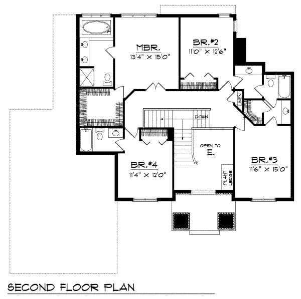 House Plan Design - Craftsman Floor Plan - Upper Floor Plan #70-457