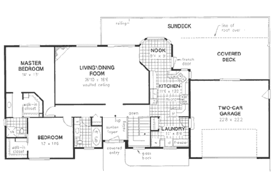 Floor Plan - Main Floor for European House Plan #18-9217 - 2 bed, 2 bath