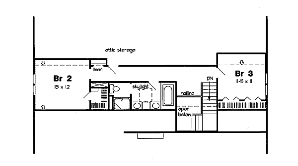 Floor Plan - Upper Floor for Country House Plan #312-804 - 3 bed, 2.5 bath