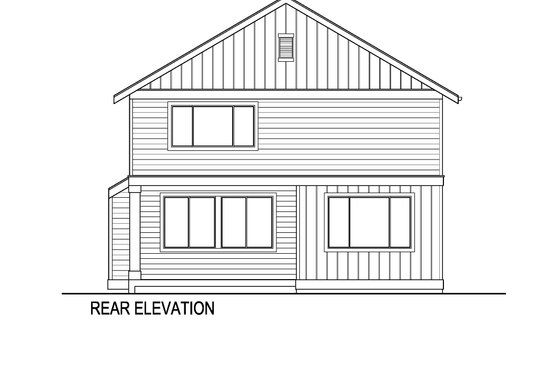 Exterior - Rear Elevation for Craftsman House Plan #569-60 - 4 bed, 2.5 bath