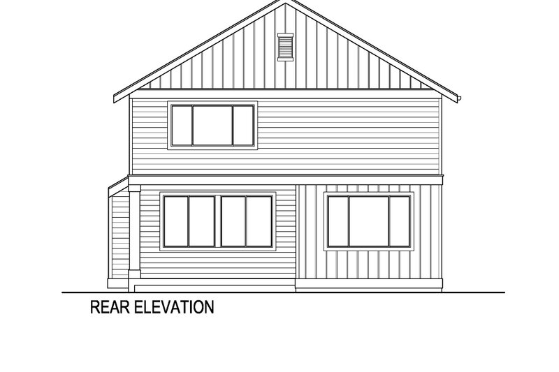 House Blueprint - Exterior - Rear Elevation for Craftsman House Plan #569-60 - 4 bed, 2.5 bath