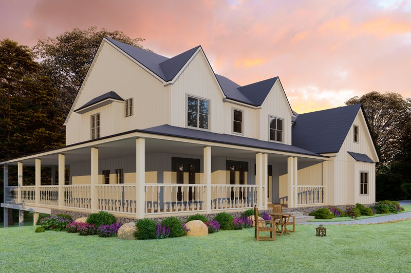 Architectural House Design - Exterior - Front Elevation 6 for Farmhouse House Plan #54-378 - 5 bed, 4 bath