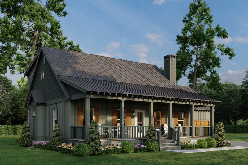 House Blueprint - Exterior - Front Elevation 4 for Country House Plan #17-3450 - 3 bed, 2 bath