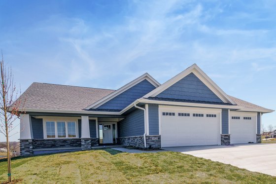 Exterior - Front Elevation 4 for Ranch House Plan #70-1484 - 2 bed, 2 bath