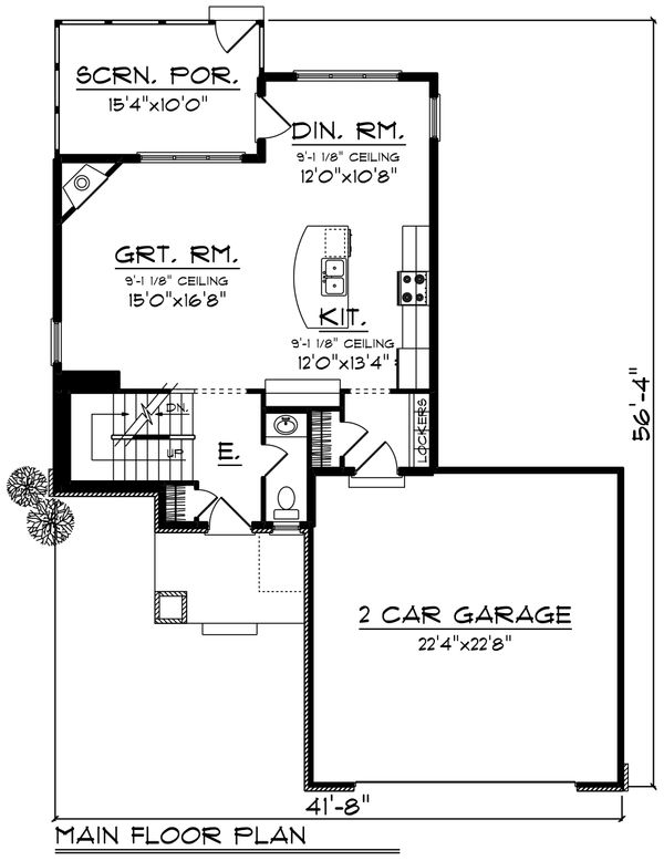 House Plan Design - Craftsman Floor Plan - Main Floor Plan #70-1415