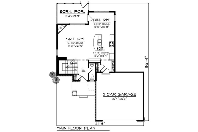 House Plan Design - Floor Plan - Main Floor for Craftsman House Plan #70-1415 - 3 bed, 2.5 bath