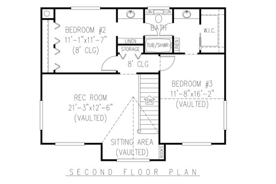 Floor Plan - Upper Floor for Country House Plan #11-121 - 4 bed, 2.5 bath
