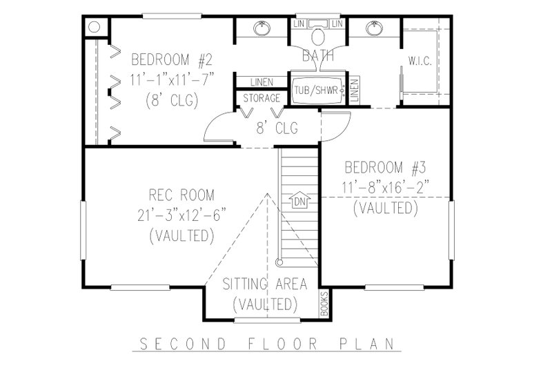 Architectural House Design - Floor Plan - Upper Floor for Country House Plan #11-121 - 4 bed, 2.5 bath