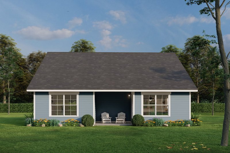 House Design - Exterior - Rear Elevation for Cottage House Plan #923-356 - 3 bed, 2 bath