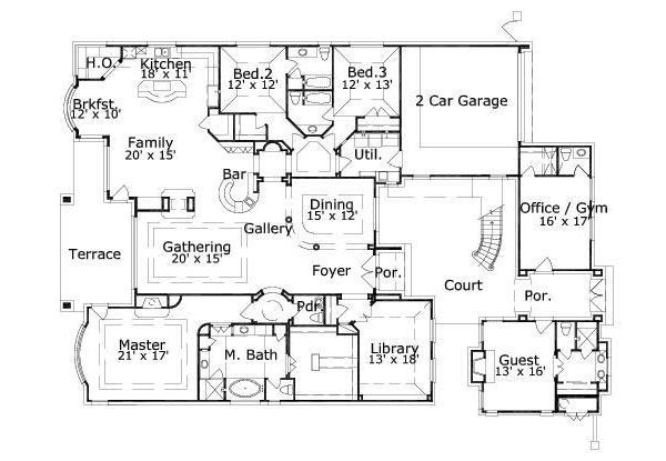 European Floor Plan - Main Floor Plan #411-835