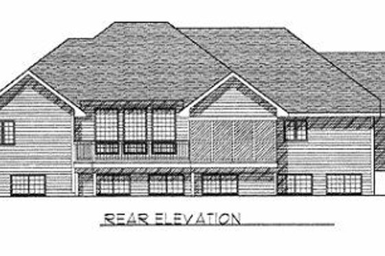 Exterior - Rear Elevation for Traditional House Plan #70-499 - 2 bed, 2.5 bath