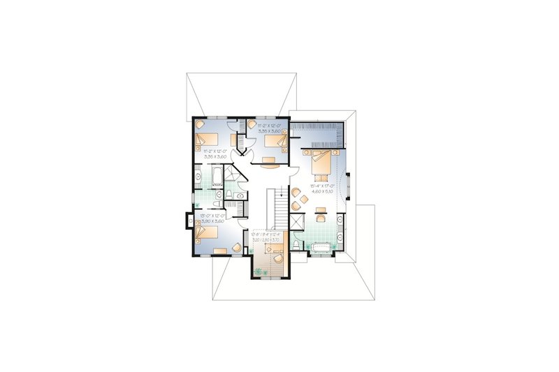 Home Plan - Floor Plan - Upper Floor for European House Plan #23-657 - 4 bed, 3.5 bath
