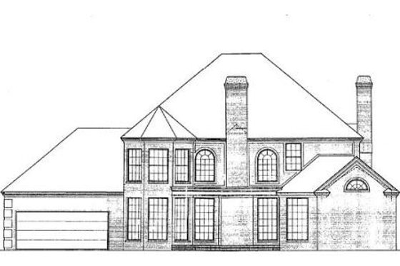 Exterior - Rear Elevation for Colonial House Plan #310-502 - 5 bed, 3.5 bath