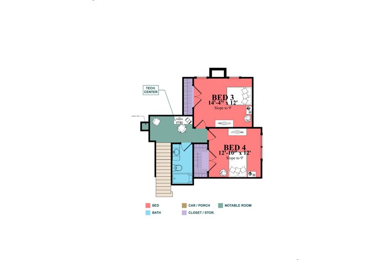 Home Plan - Floor Plan - Upper Floor for Country House Plan #63-427 - 4 bed, 3 bath