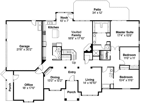 House Plan Design - Floor Plan - Main Floor Plan #124-402