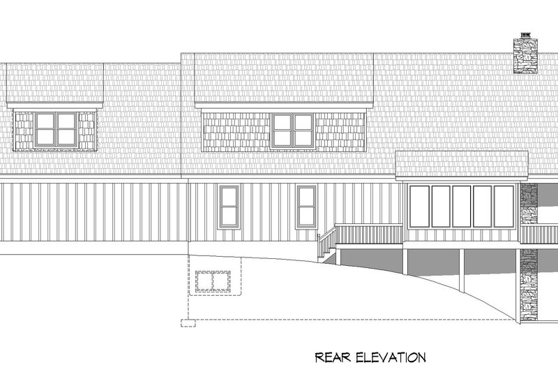 House Plan Design - Exterior - Rear Elevation for Southern House Plan #932-871 - 4 bed, 3.5 bath