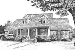 Southern Exterior - Front Elevation Plan #310-616