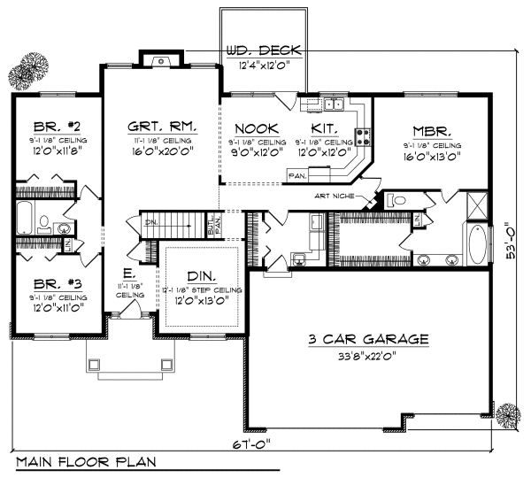 Architectural House Design - European Floor Plan - Main Floor Plan #70-868