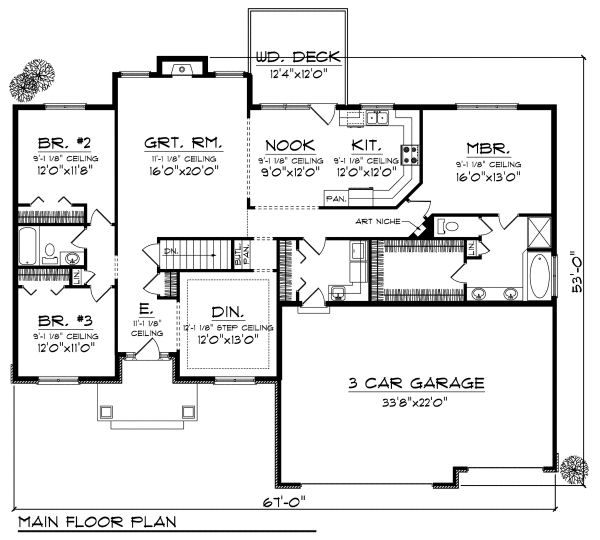 Dream House Plan - European Floor Plan - Main Floor Plan #70-868