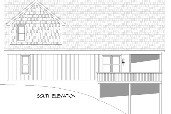 Exterior - Rear Elevation for Country House Plan #932-896 - 3 bed, 2 bath