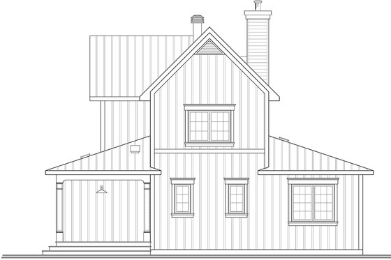 Exterior - Rear Elevation for Farmhouse House Plan #23-826 - 4 bed, 2.5 bath