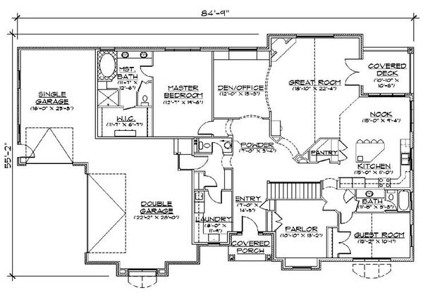 Home Plan - European Floor Plan - Main Floor Plan #5-306