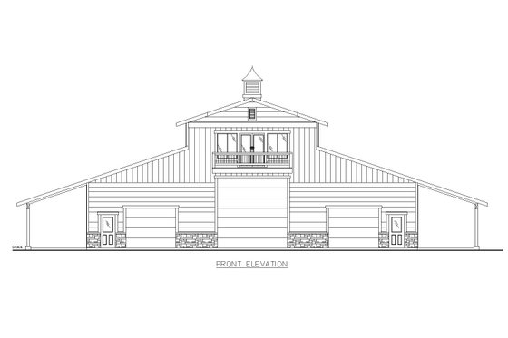 Exterior - Front Elevation 3 for Farmhouse House Plan #117-1003, 1.5 bath