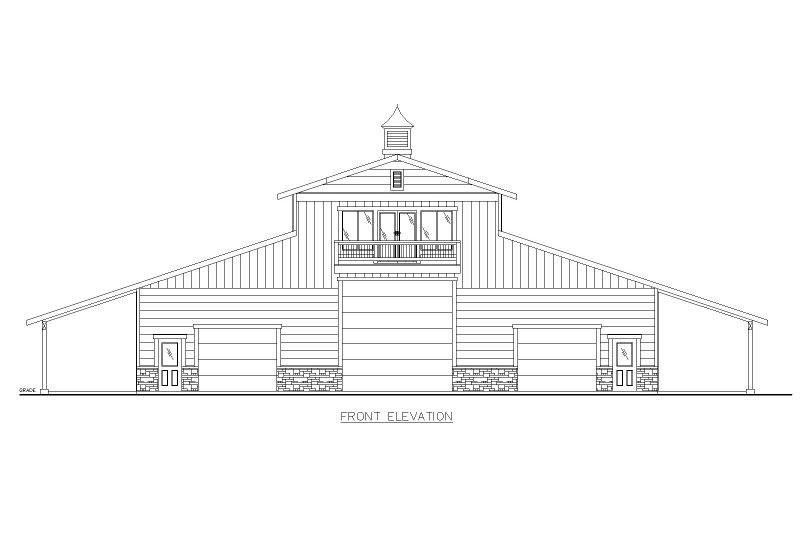 Home Plan - Exterior - Front Elevation 3 for Farmhouse House Plan #117-1003, 1.5 bath