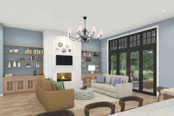 Interior - Family Room for Craftsman House Plan #124-1240 - 3 bed, 2.5 bath
