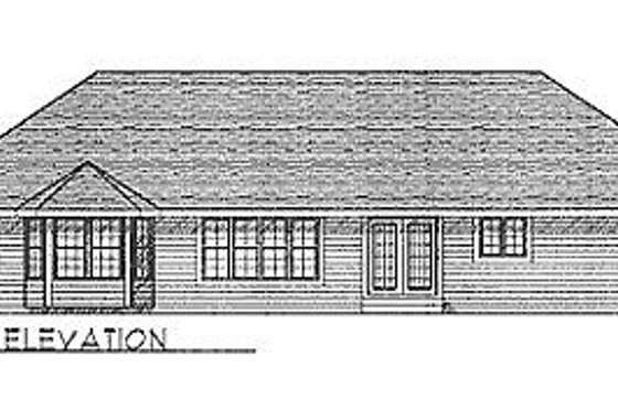 Exterior - Rear Elevation for Traditional House Plan #70-273 - 3 bed, 2.5 bath