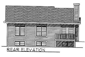 Exterior - Rear Elevation for Traditional House Plan #70-105 - 2 bed, 2 bath