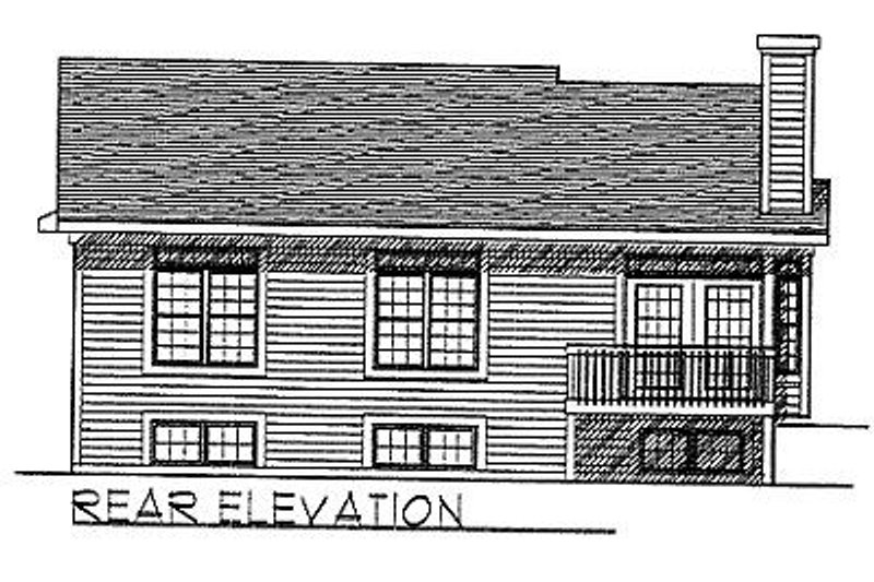 Home Plan - Exterior - Rear Elevation for Traditional House Plan #70-105 - 2 bed, 2 bath