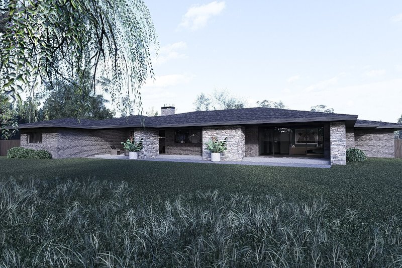 House Design - Exterior - Rear Elevation for Contemporary House Plan #1095-1 - 4 bed, 3.5 bath