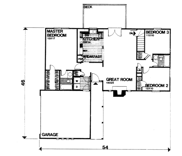 Contemporary Floor Plan - Main Floor Plan #30-125