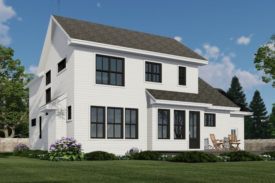 Exterior - Rear Elevation 1 for Farmhouse House Plan #51-1194 - 3 bed, 2.5 bath