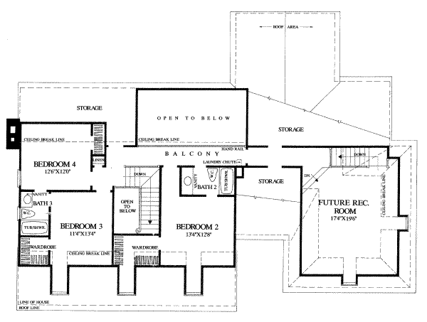 Country Floor Plan - Upper Floor Plan #137-244