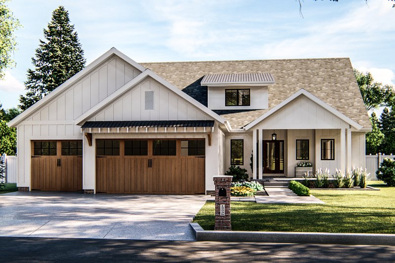 Architectural House Design - Farmhouse Exterior - Front Elevation Plan #455-217