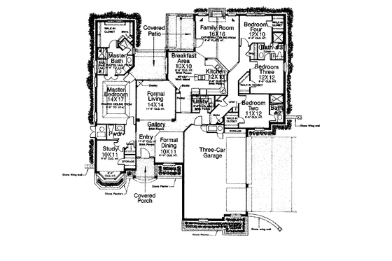 Floor Plan - Main Floor for European House Plan #310-847 - 4 bed, 3.5 bath